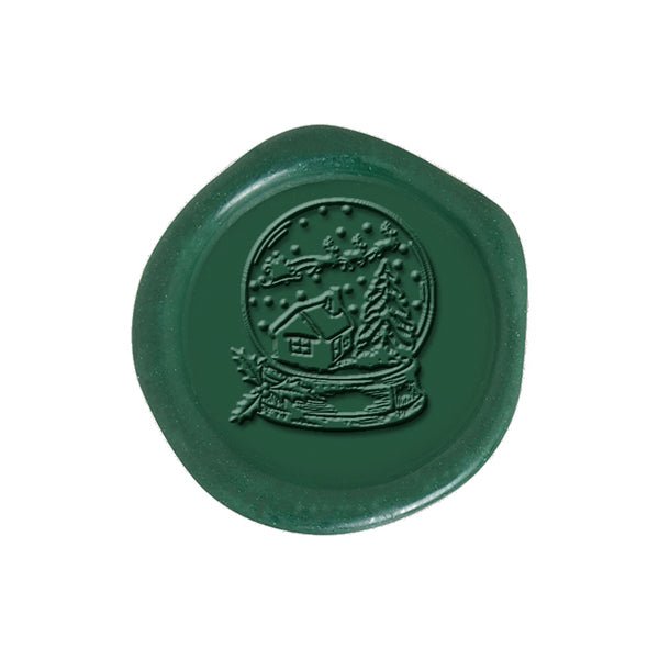 Snow Globe Adhesive Christmas Wax Seal Stickers 8PK - Hand Pressed 1 1/4" - Nostalgic Impressions