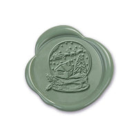 Snow Globe Adhesive Christmas Wax Seal Stickers 8PK - Hand Pressed 1 1/4" - Nostalgic Impressions