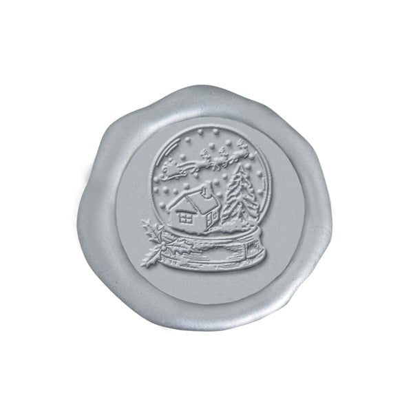Snow Globe Adhesive Christmas Wax Seal Stickers 8PK - Hand Pressed 1 1/4" - Nostalgic Impressions