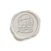 Snow Globe Adhesive Christmas Wax Seal Stickers 8PK - Hand Pressed 1 1/4" - Nostalgic Impressions