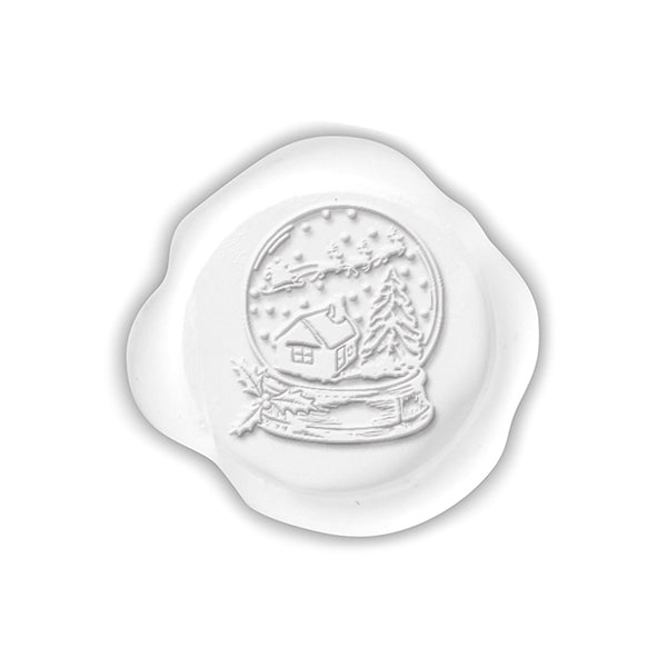 Snow Globe Adhesive Christmas Wax Seal Stickers 8PK - Hand Pressed 1 1/4" - Nostalgic Impressions