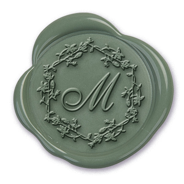Romantica Initial Wedding Monogram Adhesive Wax Seals #7030 Bundle with Stamp - Nostalgic Impressions