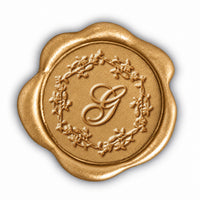 Romantica Initial Adhesive Wax Seals #7030 Bundle with Stamp