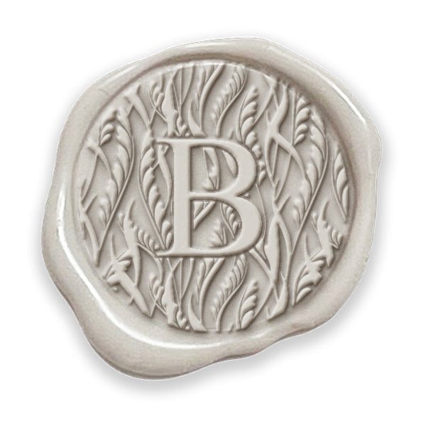Whispers Single Initial Adhesive Wax Seals #7508a Bundle with Stamp - Nostalgic Impressions