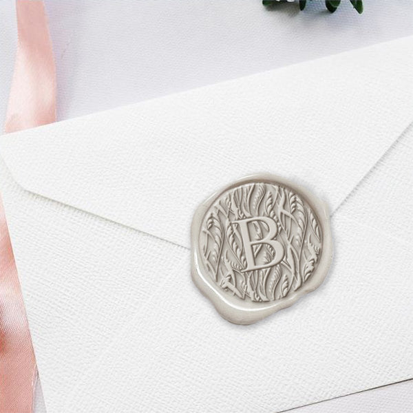 Whispers Single Initial Adhesive Wax Seals #7508a Bundle with Stamp - Nostalgic Impressions