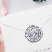 Arya Wedding Monogram Adhesive Wax Seals #7841 bundle with stamp