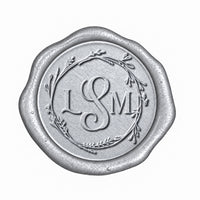Arya Wedding Monogram Adhesive Wax Seals #7841 bundle with stamp