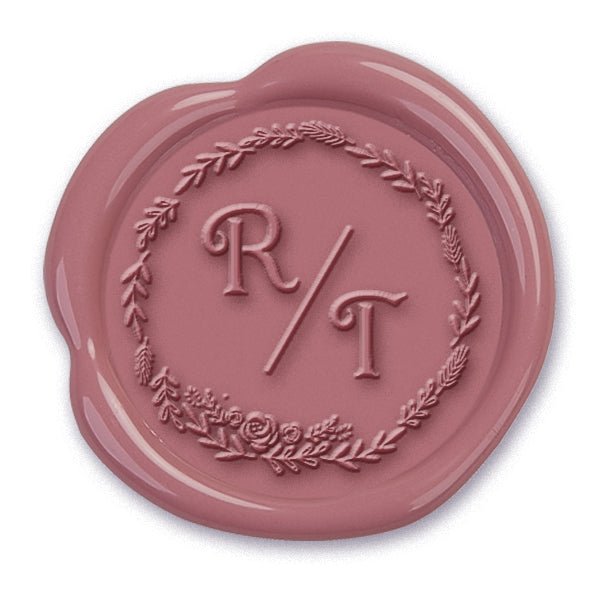 Daphne Wedding Monogram Adhesive Wax Seals #7965 Bundle with Stamp - Nostalgic Impressions
