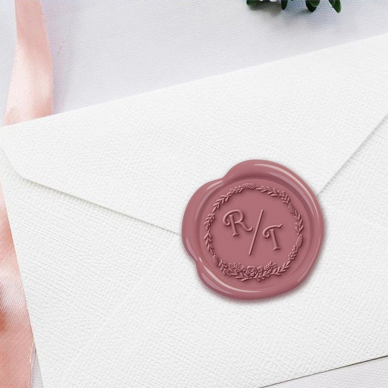 Daphne Wedding Monogram Adhesive Wax Seals #7965 Bundle with Stamp - Nostalgic Impressions