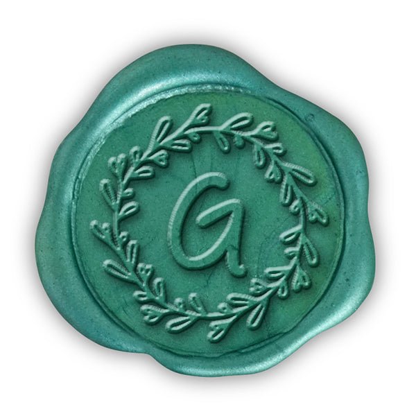 Angelina Single Initial Adhesive Wax Seals #8003 Bundle with Stamp - Nostalgic Impressions