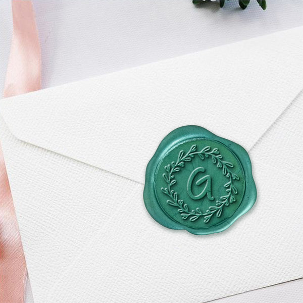 Angelina Single Initial Adhesive Wax Seals #8003 Bundle with Stamp - Nostalgic Impressions