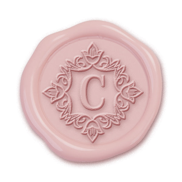 Camelia Wedding Monogram Adhesive Wax Seals #8006 Bundle with Stamp - Nostalgic Impressions