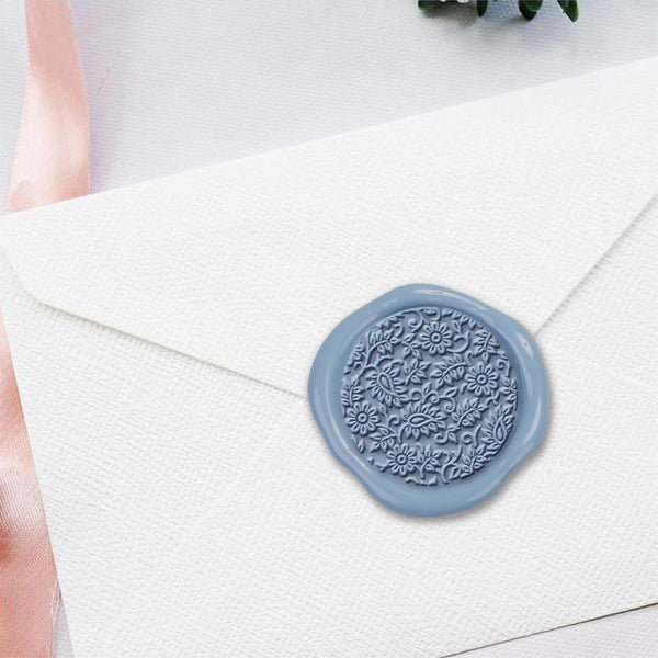 Blossoms Hand Pressed Wedding Motif Adhesive Wax Seals #8018 - Nostalgic Impressions