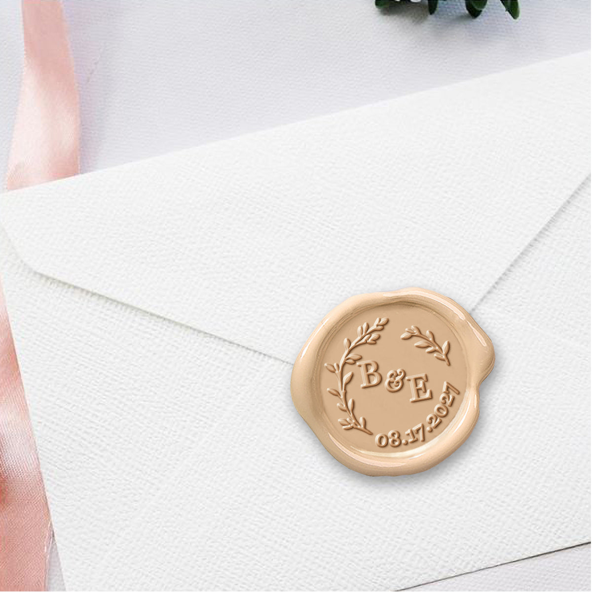 Zola Wedding Monogram Adhesive Wax Seals #8021 Bundle with Stamp