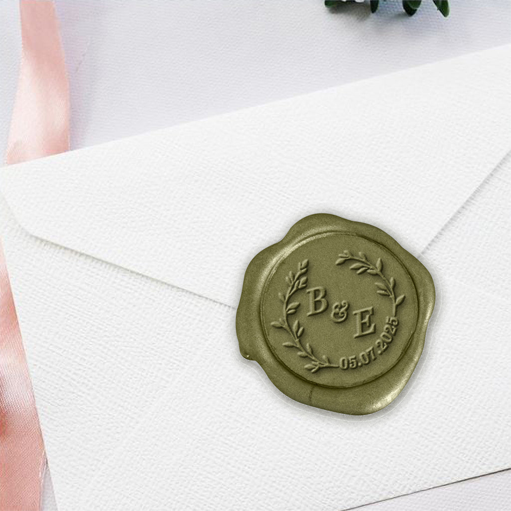 Zola Wedding Monogram Adhesive Wax Seals #8021 Bundle with Stamp - Nostalgic Impressions