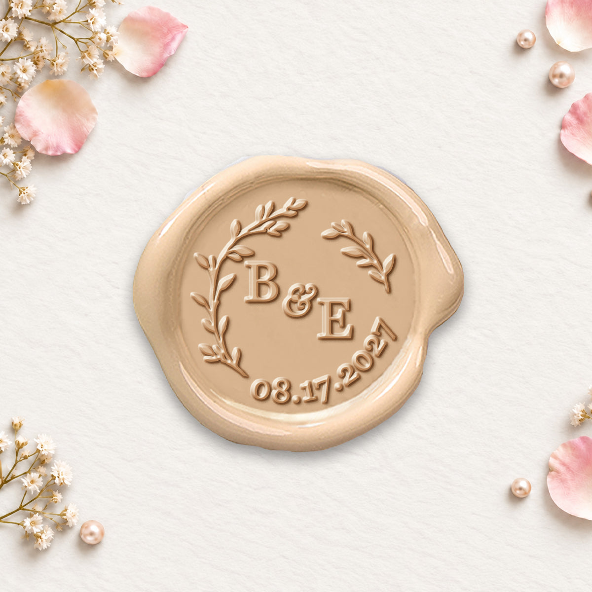Zola Wedding Monogram Adhesive Wax Seals #8021 Bundle with Stamp