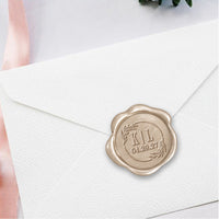Katrina Wedding Monogram Adhesive Wax Seals #8023 Bundle with Stamp