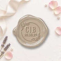 Katrina Wedding Monogram Adhesive Wax Seals #8023 Bundle with Stamp