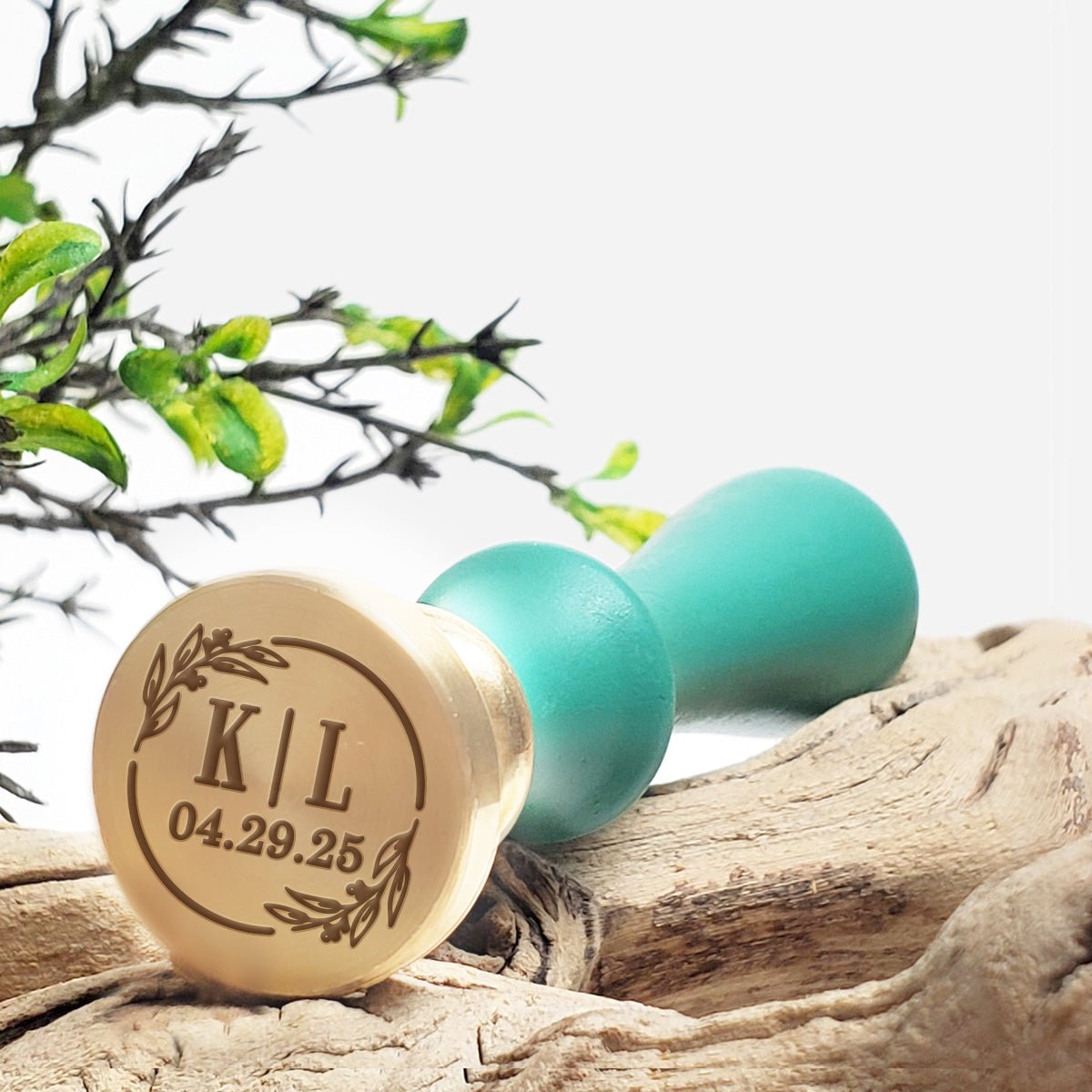 Katrina Wedding Monogram & Date Custom Wax Seal Stamp with Multiple Font Choices & Preview #8023 - Nostalgic Impressions