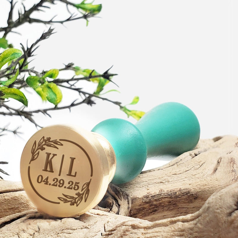 Katrina Wedding Monogram & Date Custom Wax Seal Stamp with Multiple Font Choices & Preview #8023 - Nostalgic Impressions