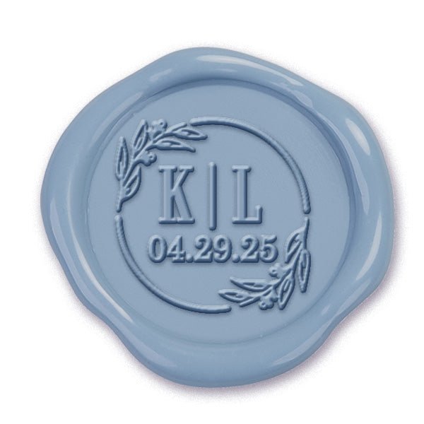 Katrina Wedding Monogram & Date Custom Wax Seal Stamp with Multiple Font Choices & Preview #8023 - Nostalgic Impressions