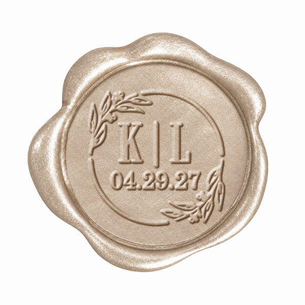 Katrina Wedding Monogram Adhesive Wax Seals #8023 Bundle with Stamp