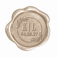 Katrina Wedding Monogram Adhesive Wax Seals #8023 Bundle with Stamp
