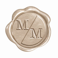 Split Initials Wedding Monogram Adhesive Wax Seals #8029 Bundle with Stamp