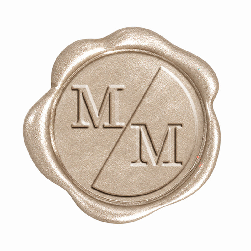 Split Initials Wedding Monogram Adhesive Wax Seals #8029 Bundle with Stamp