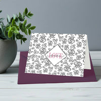 Love Black Foil Note Cards Boxed Set of 8 with Burgundy envelopes by Nostalgic Impressions