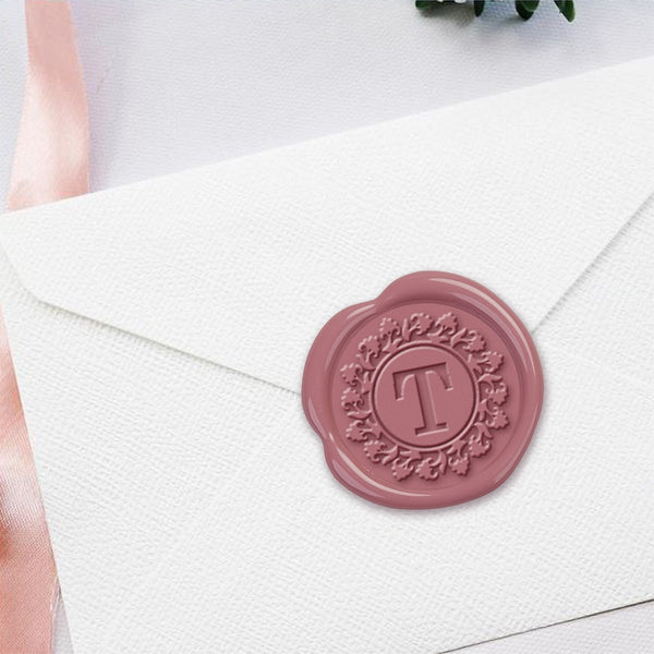 Orbis Single Initial Adhesive Wax Seals #8043 Bundle with Stamp - Nostalgic Impressions