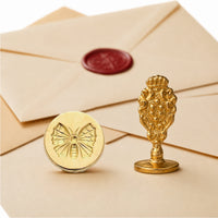 Butterfly Wax Seal Stamp – Vintage-Style Round Florentine Brass Stamp with Attached Handle - Nostalgic Impressions