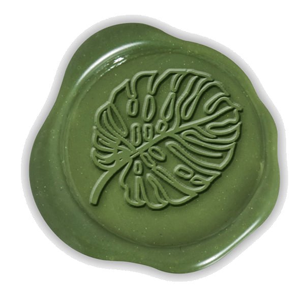Monstera Leaf Hand Pressed Adhesive Wax Seals #8503 - Nostalgic Impressions
