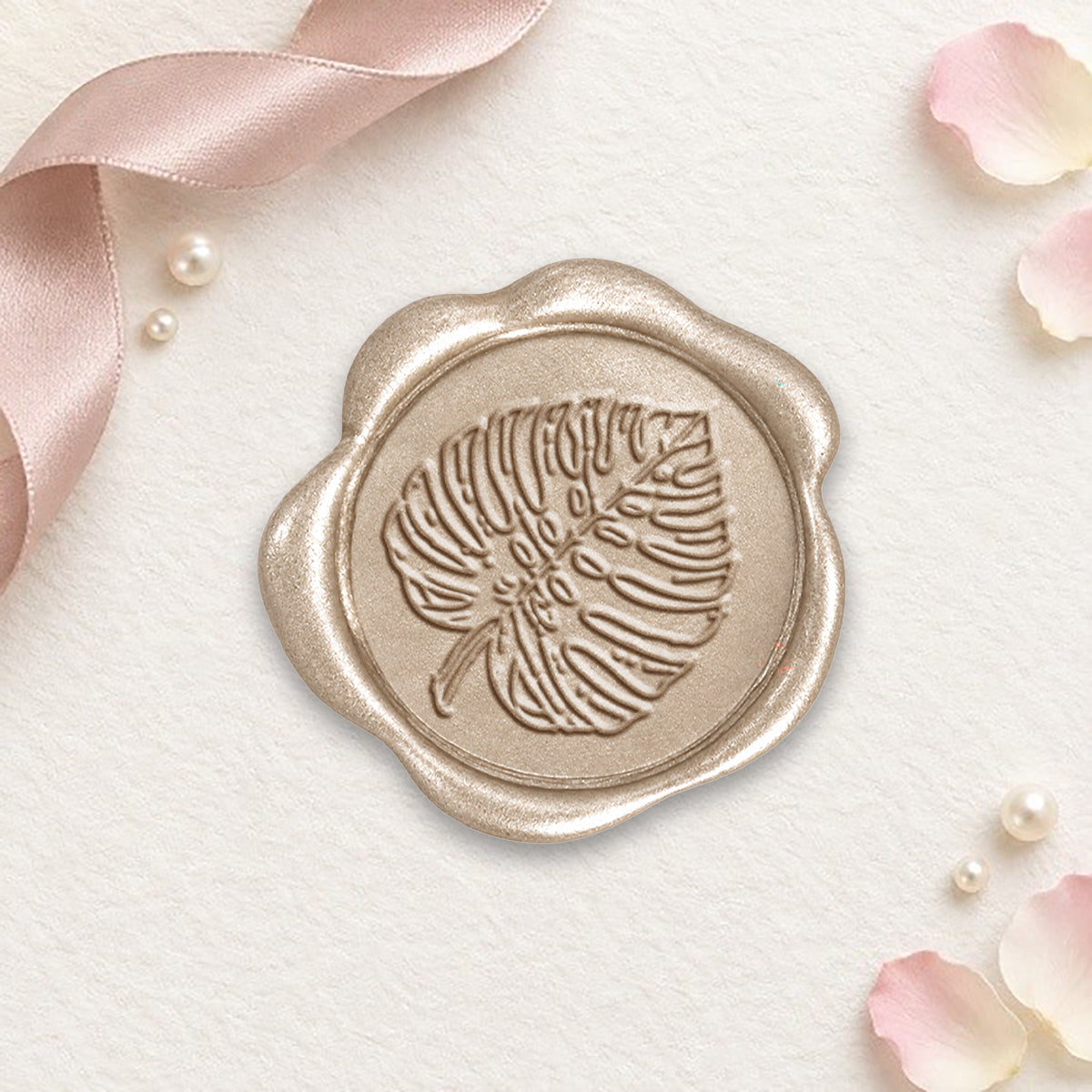 Monstera Leaf Hand Pressed Adhesive Wax Seals #8503