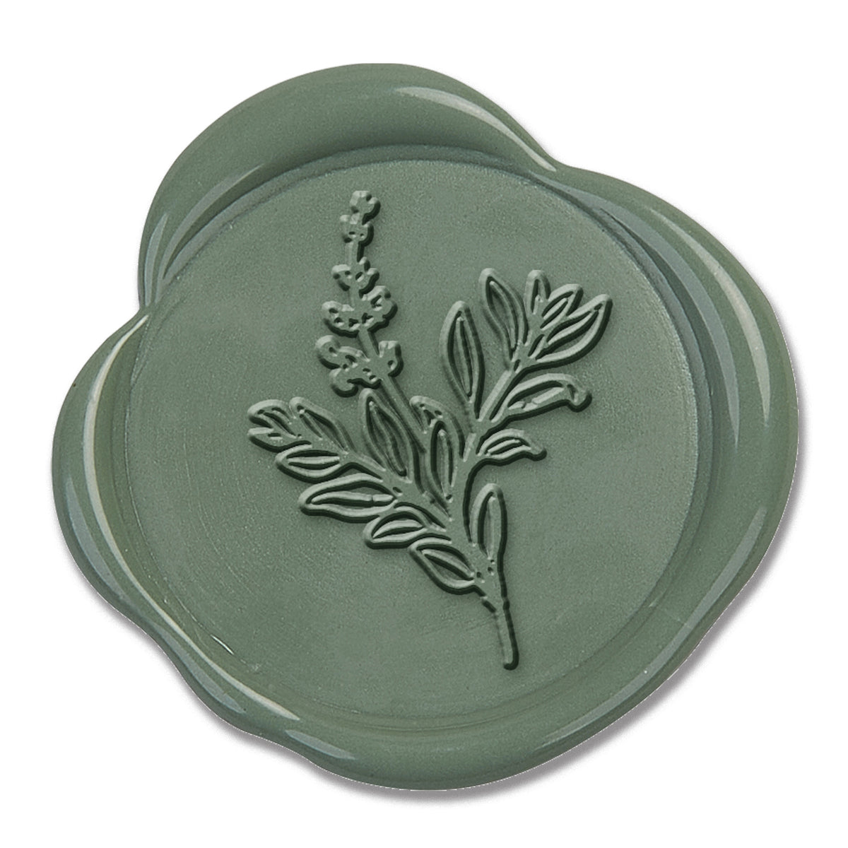 Botanical Sage Hand Pressed Wedding Motif Adhesive Wax Seals #5052 - Nostalgic Impressions