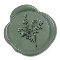 Botanical Sage Hand Pressed Wedding Motif Adhesive Wax Seals #5052 - Nostalgic Impressions