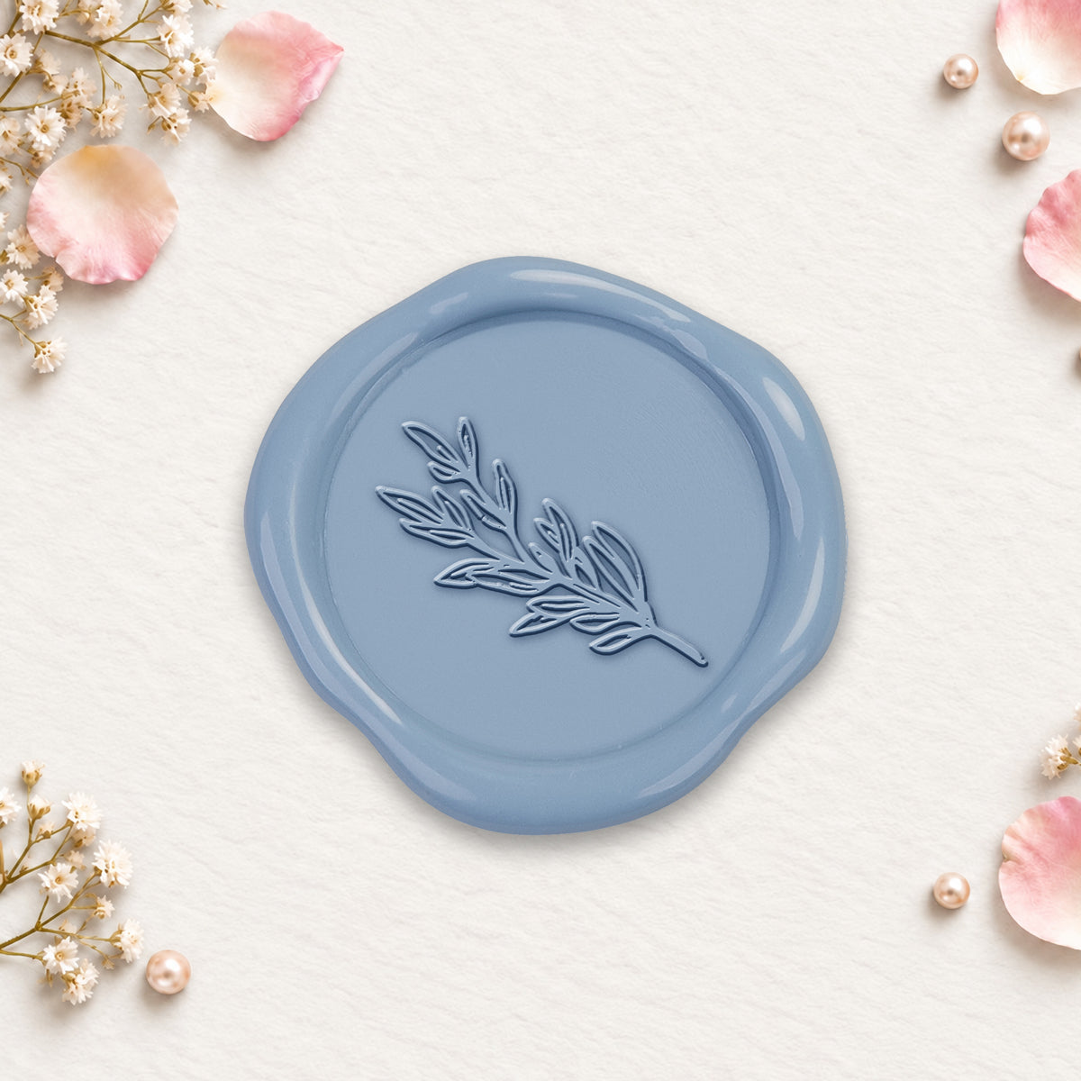 Rosemary Hand Pressed Wedding Motif Adhesive Wax Seals #8508