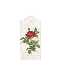 Red Rose Italian Gift Tags with String - Pack of 4 - Nostalgic Impressions