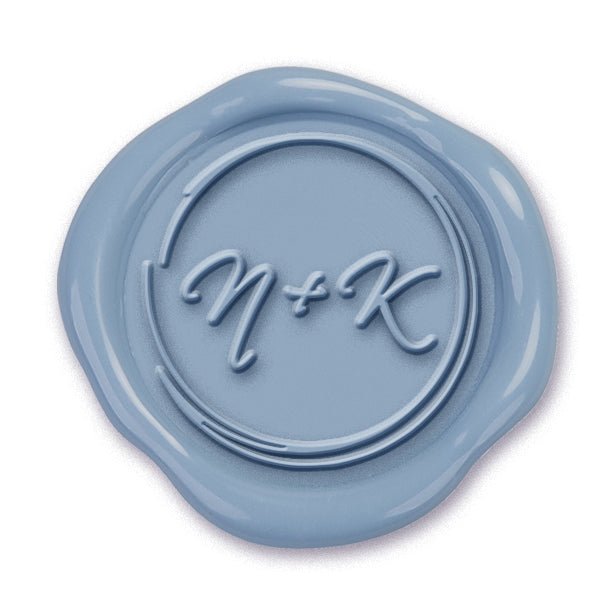 Intrigue Wedding Monogram Adhesive Wax Seals #8704 Bundle with Stamp - Nostalgic Impressions
