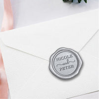 Perfect Couple Wedding Monogram Adhesive Wax Seals #8730 bundle with stamp