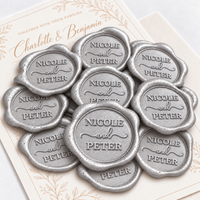 Perfect Couple Wedding Monogram Adhesive Wax Seals #8730 bundle with stamp