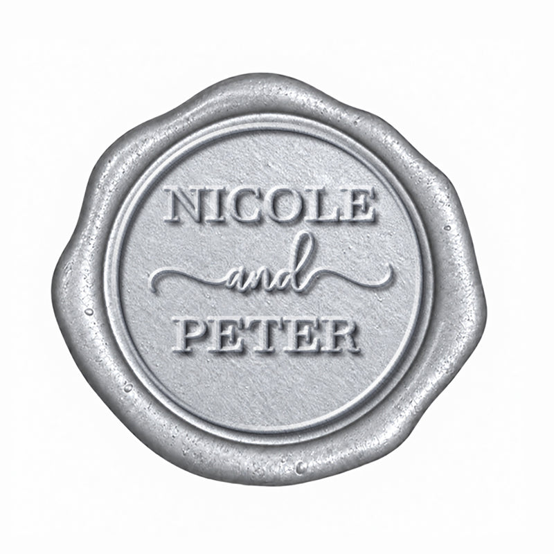 Perfect Couple Wedding Monogram Adhesive Wax Seals #8730 bundle with stamp