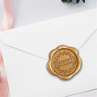 Garland with Names Wedding Monogram Adhesive Wax Seals #8734 Bundle with Stamp