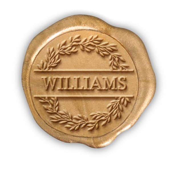 Garland with Names Wedding Monogram Adhesive Wax Seals #8734 Bundle with Stamp - Nostalgic Impressions