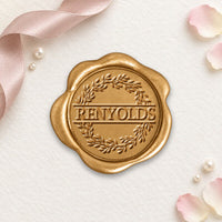 Garland with Names Wedding Monogram Adhesive Wax Seals #8734 Bundle with Stamp