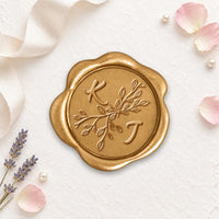 Perpetua Wedding Monogram Adhesive Wax Seals #8813 Bundle with Stamp