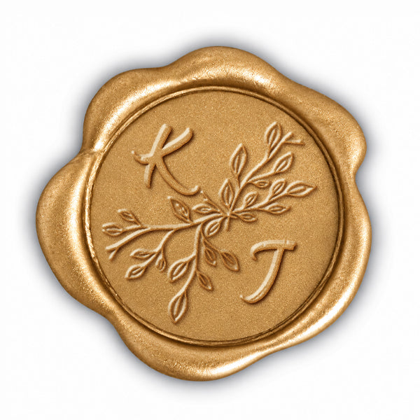 Perpetua Wedding Monogram Adhesive Wax Seals #8813 Bundle with Stamp