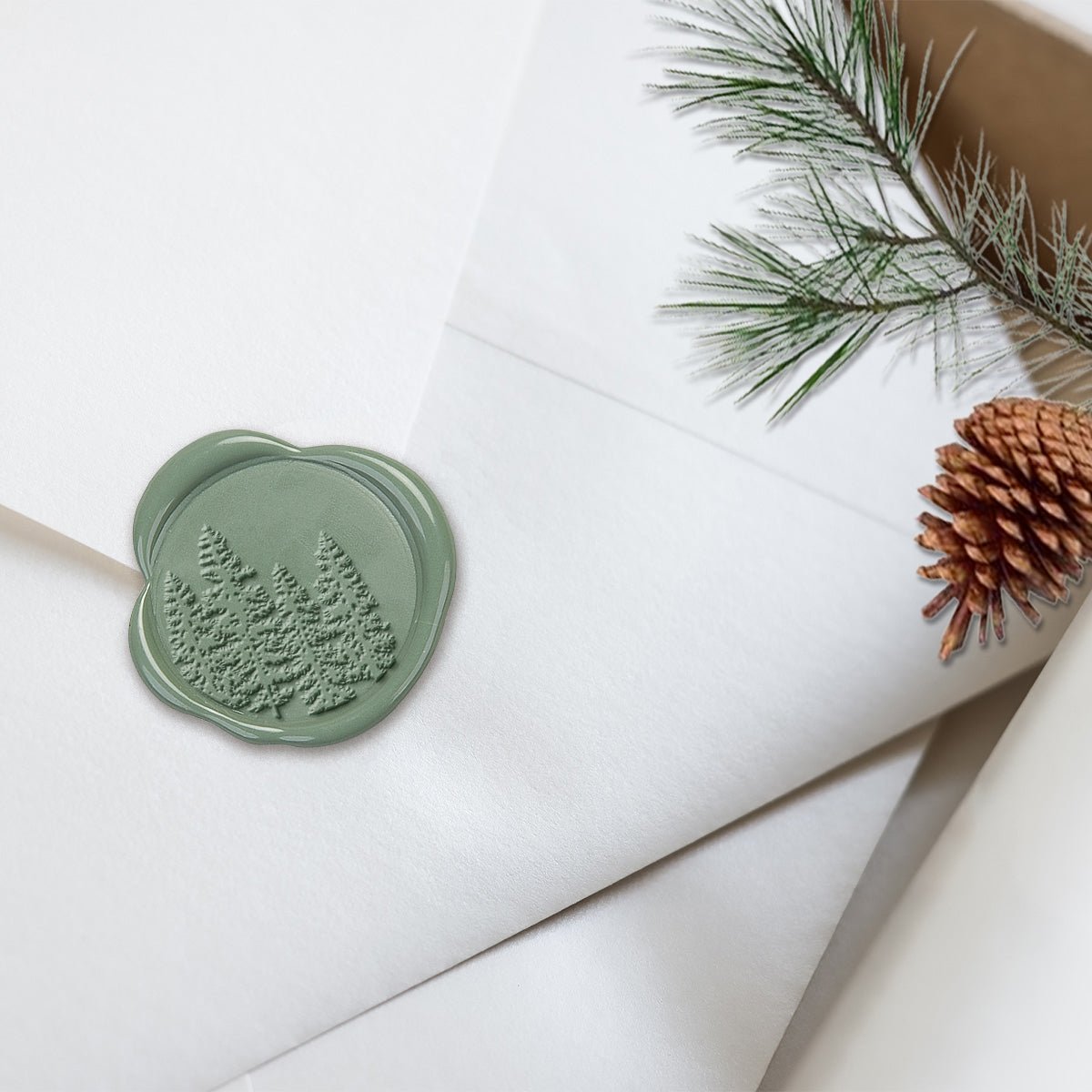 In The Woods Adhesive Christmas Wax Seal Stickers 8PK - Hand Pressed 1 1/4" - Nostalgic Impressions
