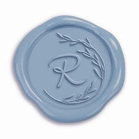 Half Vine Single Initial Adhesive Wax Seals #8826 Bundle with Stamp