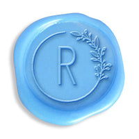 Circle Vine Single Initial Adhesive Wax Seals #8832 Bundle with Stamp - Nostalgic Impressions